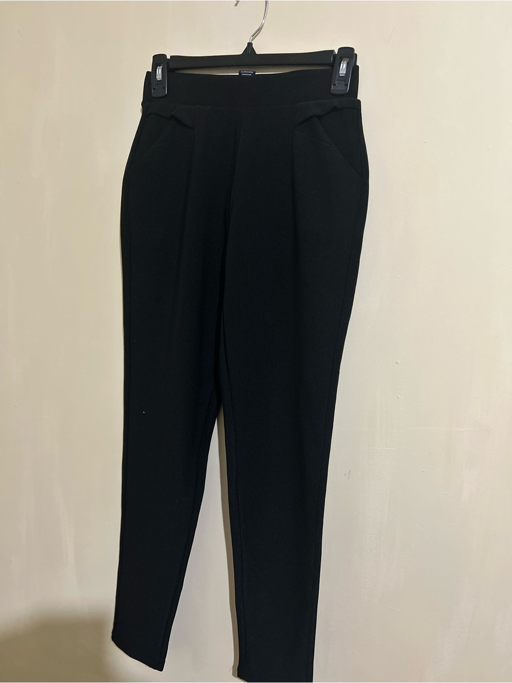 Black Tailored Ponte Knit Tapered Pants - Women's